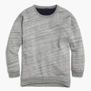 J.Crew‎ Fleece-Lined Crewneck Sweatshirt in Heather Grey Marble, Size XS